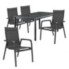 Kettler Basic Plus Gartenmöbelset 5-tlg. Tisch 165x95cm Anthrazit
