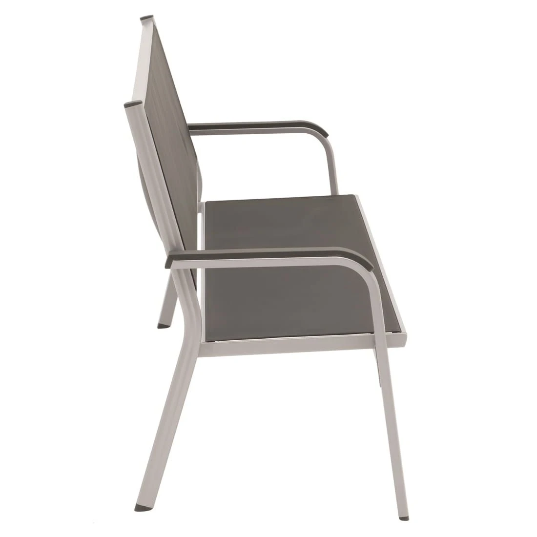 Kettler Basic Plus Gartenbank Aluminium/Textilene Silber/Anthrazit 2 Kettler Basic Plus Gartenbank Aluminium/Textilene Silber/Anthrazit – Bild 2