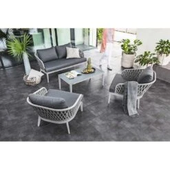 Kettler Sunny Loungetisch 110x60cm Aluminium/Glas Silber/Hellgrau -Kettler 1287036 3