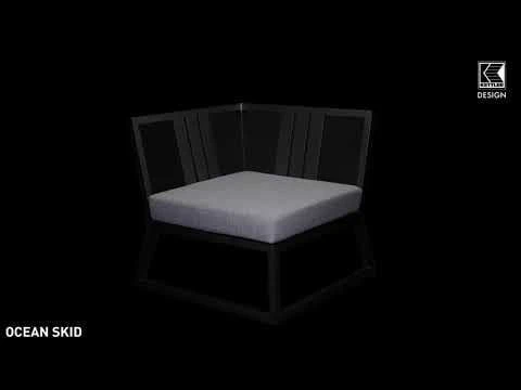 Kettler Ocean Skid Dininglounge 9-tlg. Aluminium/Olefin Anthrazit/Hellgrau Meliert 2 Kettler Ocean Skid Dininglounge 9-tlg. Aluminium/Olefin Anthrazit/Hellgrau Meliert – Bild 2