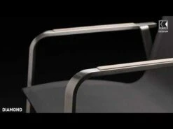 Kettler Diamond Stapelsessel Edelstahl/Outdoorgewebe Anthrazit/Teak