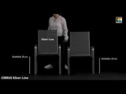 Kettler Cirrus Silver Line Klappsessel Aluminium/Outdoorgewebe Silber/Anthrazitgrau