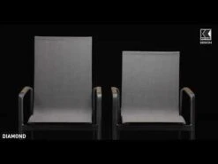 Kettler 23 Kettler Diamond Stapelsessel Aluminium/Outdoorgewebe/Teak Silber/Hellgrau