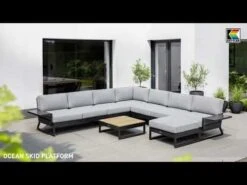 Kettler Ocean Skid Platform Gartensofa Mit Ablage Aluminium/Olefin Anthrazit