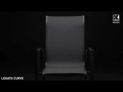 Kettler Legato Curve Stapelsessel Aluminium/Textilene Anthrazit 1 Kettler Legato Curve Stapelsessel Aluminium/Textilene Anthrazit