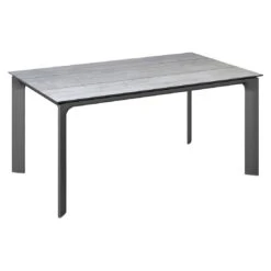 Kettler Diamond Gartentisch 160x95cm Aluminium/HPL Anthrazit/Grau Mit Fräsung