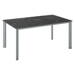 Kettler Edge Gartentisch 160x95cm Aluminium/HPL Silber/Marmor Grau