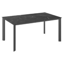 Kettler Edge Gartentisch 160x95cm Aluminium/HPL Anthrazit/Marmor Grau