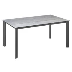 Kettler Edge Gartentisch 160x95cm Aluminium/HPL Anthrazit/Grau Mit Fräsung
