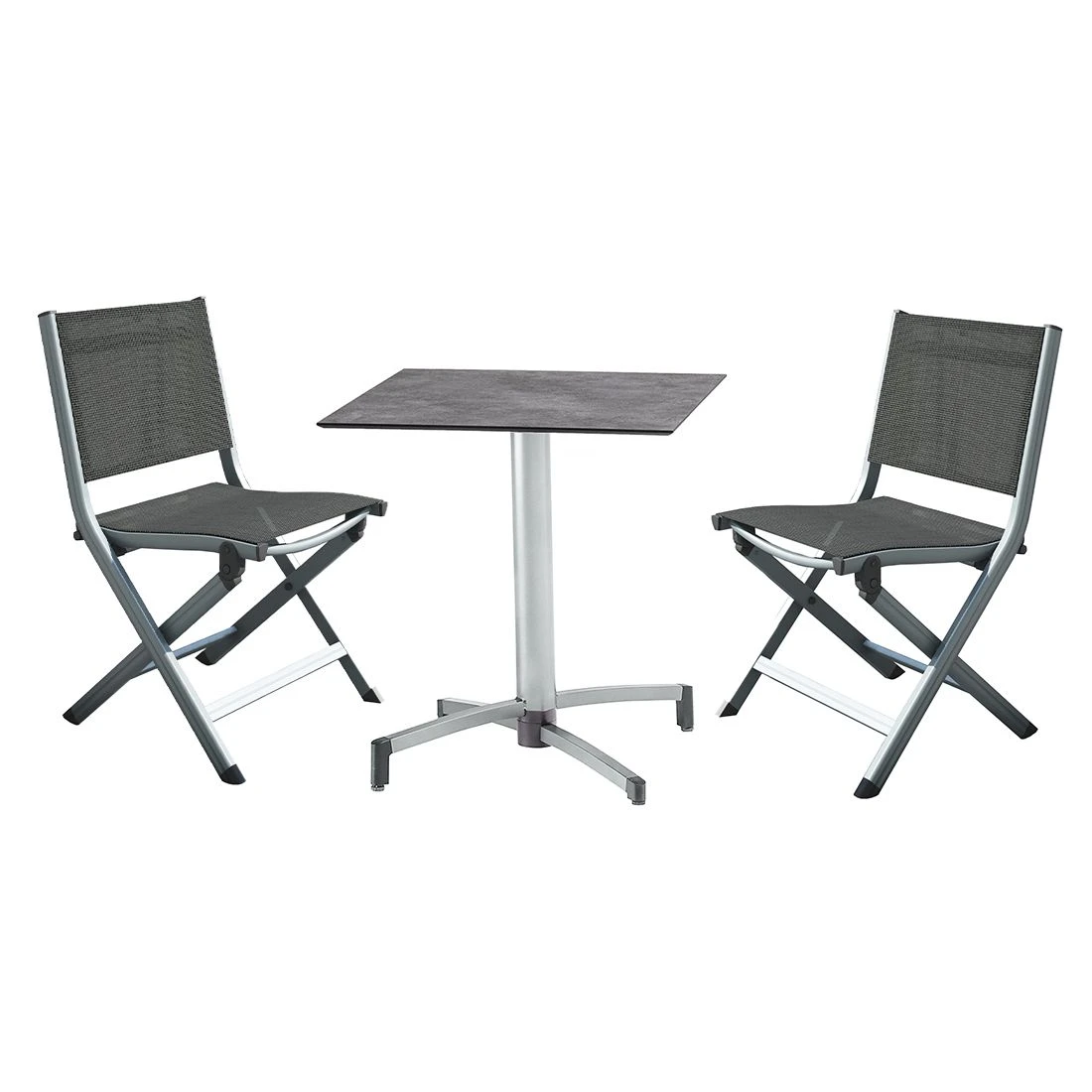 Kettler Basic Plus Gartenmöbel-Set 3-tlg. Tisch 70x70cm Silber/Anthrazit 1 Kettler Basic Plus Gartenmöbel-Set 3-tlg. Tisch 70x70cm Silber/Anthrazit