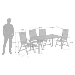 Kettler Basic Plus Gartenmöbel-Set 5-tlg.+Tisch 160x90cm Anthrazit -Kettler kettler basic plus gartenmoebel set 5 tlg tisch 160x90cm 1487423 3