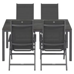 Kettler Basic Plus Gartenmöbel-Set 5-tlg.+Tisch 160x90cm Anthrazit -Kettler kettler basic plus gartenmoebel set 5 tlg tisch 160x90cm 1487423 4