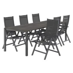 Kettler Basic Plus Gartenmöbel-Set 7-tlg+Tisch 160/267x91 Anthrazit/Zement -Kettler kettler basic plus gartenmoebel set 7 tlg tisch 160 267x91 1487368 4