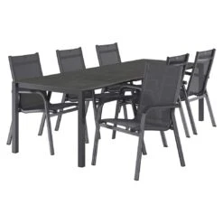 Kettler Basic Plus Gartenmöbel-Set 7-tlg.+Tisch 160/267x91cm Anthrazit/Dark Grey -Kettler kettler basic plus gartenmoebel set 7 tlg tisch 160 267x91cm 1487500 4