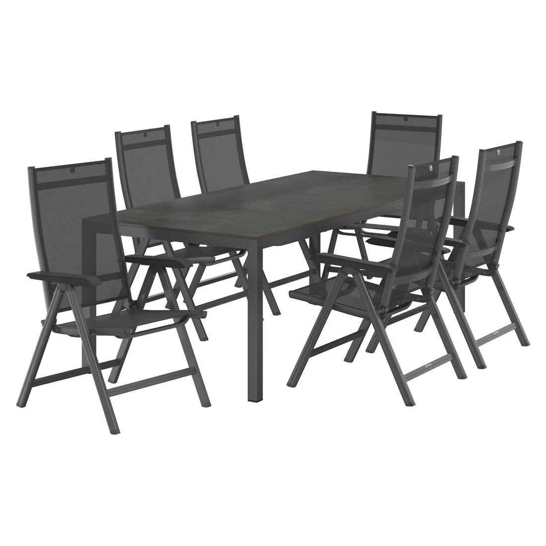 Kettler Basic Plus Gartenmöbel-Set 7-tlg. +Tisch 220x100cm Anthrazit 2 Kettler Basic Plus Gartenmöbel-Set 7-tlg. +Tisch 220x100cm Anthrazit – Bild 2