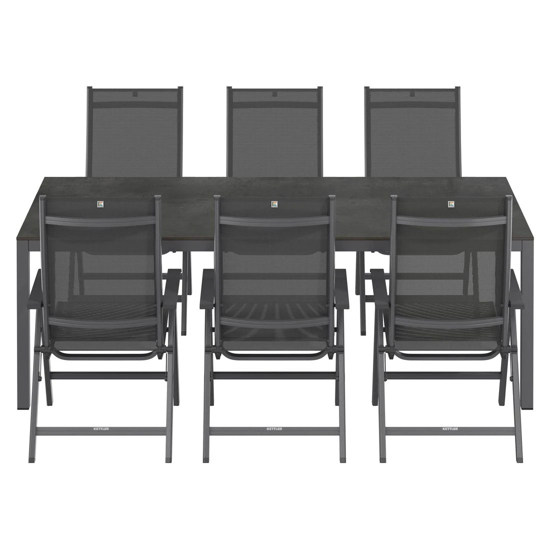 Kettler Basic Plus Gartenmöbel-Set 7-tlg. +Tisch 220x100cm Anthrazit 4 Kettler Basic Plus Gartenmöbel-Set 7-tlg. +Tisch 220x100cm Anthrazit – Bild 4