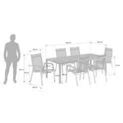 Kettler Basic Plus Gartenmöbel-Set 7-tlg.+ Tisch 220x100cm Anthrazit/Dark Grey -Kettler kettler basic plus gartenmoebel set 7 tlg tisch 220x100cm 1487566 3