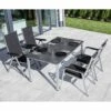 Kettler Basic Plus Gartenmöbelset 5-tlg. Mit Tisch 160x90cm Silber