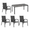 Kettler Basic Plus Gartenmöbelset 5-tlg. Mit Tisch 160x90cm Anthrazit