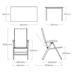 Kettler Basic Plus Gartenmöbelset 5-tlg.+Tisch 160x90cm Silber/Anthrazit -Kettler kettler basic plus gartenmoebelset 5 tlg tisch 160x90cm 1482605 8