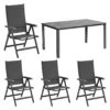 Kettler Basic Plus Gartenmöbelset 5-tlg. + Tisch 160x90cm Anthrazit/Schiefer