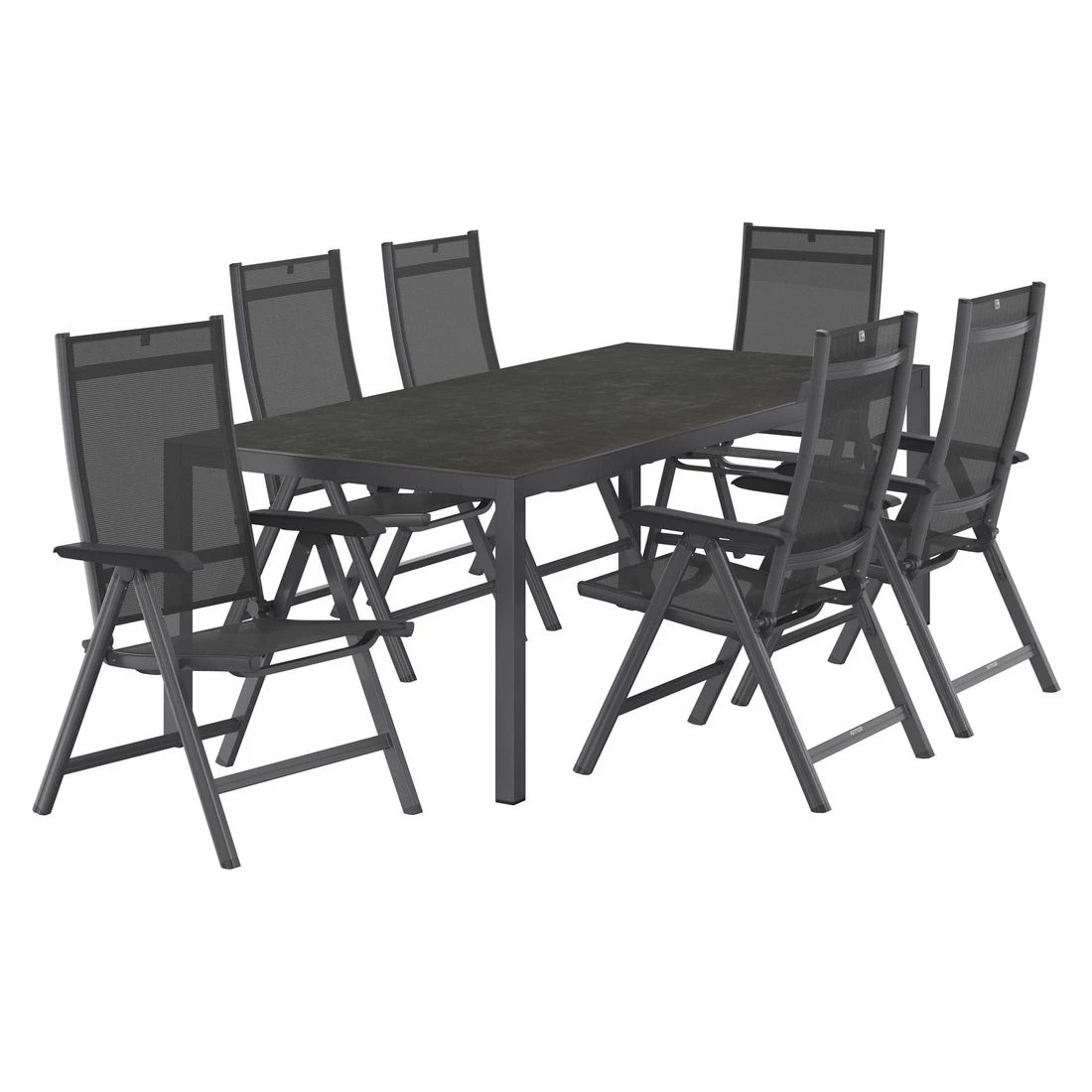 Kettler Basic Plus Gartenmöbelset 7-tlg. Mit Tisch 220x100 Cm Anthrazit 2 Kettler Basic Plus Gartenmöbelset 7-tlg. Mit Tisch 220x100 Cm Anthrazit – Bild 2