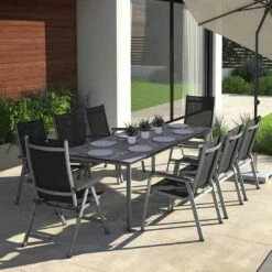 Kettler Basic Plus Gartenmöbelset 9-tlg.+Tisch 180x95cm Silber/Anthrazit -Kettler kettler basic plus gartenmoebelset 9 tlg tisch 180x95cm 1482517 1