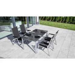 Kettler Basic Plus Pad Stapelsessel Aluminium/Outdoorgewebe Silber/Anthrazit Meliert -Kettler kettler basic plus pad stapelsessel alu outdoorgewebe 1369305 2
