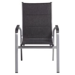 Kettler Basic Plus Pad Stapelsessel Aluminium/Outdoorgewebe Silber/Anthrazit Meliert -Kettler kettler basic plus pad stapelsessel alu outdoorgewebe 1369305 3