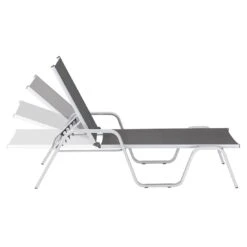 Kettler Basic Plus Stapelliege Aluminium/Textilene Silber/Anthrazit -Kettler kettler basicplus stapelliege silber anthrazit 0301214 0000 5