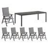 Kettler Cirrus Gartenmöbel-Set 7-tlg. Mit Tisch 220x100cm Anthrazit/Anthrazit-Grau