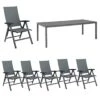 Kettler Cirrus Gartenmöbelset 7-tlg. Mit Tisch 220x100 Cm Anthrazit