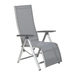 Kettler Cirrus Relaxsessel Aluminium/Textilene Silber/Anthrazitgrau -Kettler kettler cirrus relaxsessel silber anthrazit 0100316 0000 1