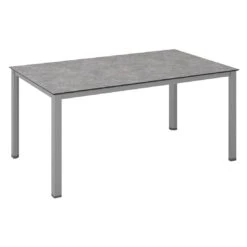 Kettler Cubic Gartentisch 160x95 Cm Aluminium/HPL Silber/Kalksandstein