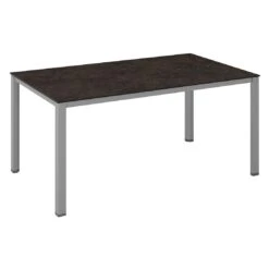 Kettler Cubic Gartentisch 160x95 Cm Aluminium/Keramik-Glas Silber/Anthrazit