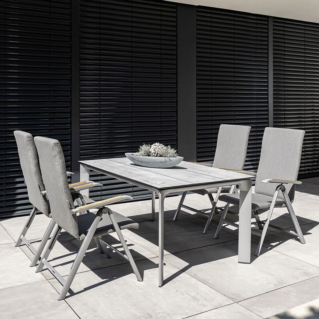 Kettler Diamond Gartenmöbel-Set 5-tlg. Tisch 160x95cm Silber/Flanelle 1 Kettler Diamond Gartenmöbel-Set 5-tlg. Tisch 160x95cm Silber/Flanelle