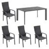 Kettler Diamond Gartenmöbelset 5-tlg. Mit Tisch 160x95 Cm Anthrazit/Coal