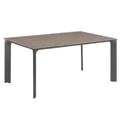 Kettler Diamond Gartentisch 160x95cm Aluminium/Keramik-Glas Anthrazit/Grau-Taupe