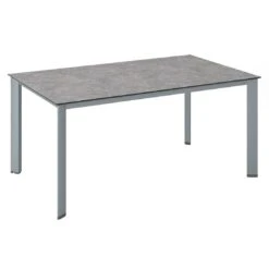 Kettler Edge Gartentisch 180x95cm Aluminium/HPL Silber/Kalksandstein