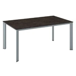 Kettler Edge Gartentisch 220x95cm Aluminium/Keramik-Glas Silber/Anthrazit