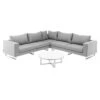Kettler Ego Ecklounge Aluminium/Sunbrella Silber/Grau Meliert