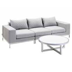 Kettler Ego Loungetisch Ø92 Cm Aluminium/Glas Silber -Kettler kettler ego loungetisch o92 cm aluminium glas silber 1005073 5