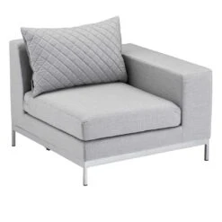 Kettler Ego Modular Ecklounge 7tlg. Sunbrella Silber/Hellgrau Meliert -Kettler kettler ego modular loungeecke 7tlg aluminium sunbrella 2