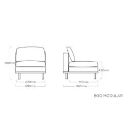 Kettler Ego Modular Mittelmodul Aluminium/Sunbrella® Anthrazit/Sooty -Kettler kettler ego modular mittelmodul aluminium sunbrellar 1438154 8