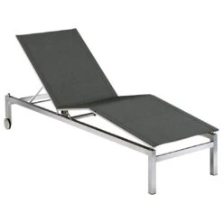 Kettler Feel Gartenliege Edelstahl/Textilene Grau Meliert -Kettler kettler feel gartenliege 203cm edelstahl textilene grau meliert 1005282 1