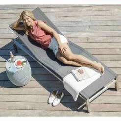 Kettler Feel Gartenliege Edelstahl/Textilene Grau Meliert -Kettler kettler feel gartenliege 203cm edelstahl textilene grau meliert 1005282 2