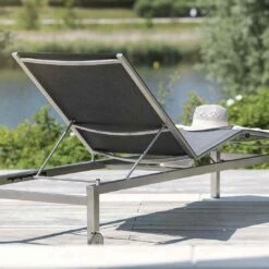 Kettler Feel Gartenliege Edelstahl/Textilene Grau Meliert -Kettler kettler feel gartenliege 203cm edelstahl textilene grau meliert 1005282 3