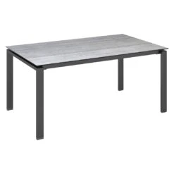 Kettler Float Gartentisch 140x70cm Aluminium/HPL Anthrazit/Grau Mit Fräsung