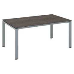 Kettler Float Gartentisch 160x95cm Aluminium/Keramikglas Silber/Grau-Taupe