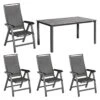 Kettler Forma II Gartenmöbel-Set 5-tlg. Mit Tisch 160x90cm Anthrazit/Graphit